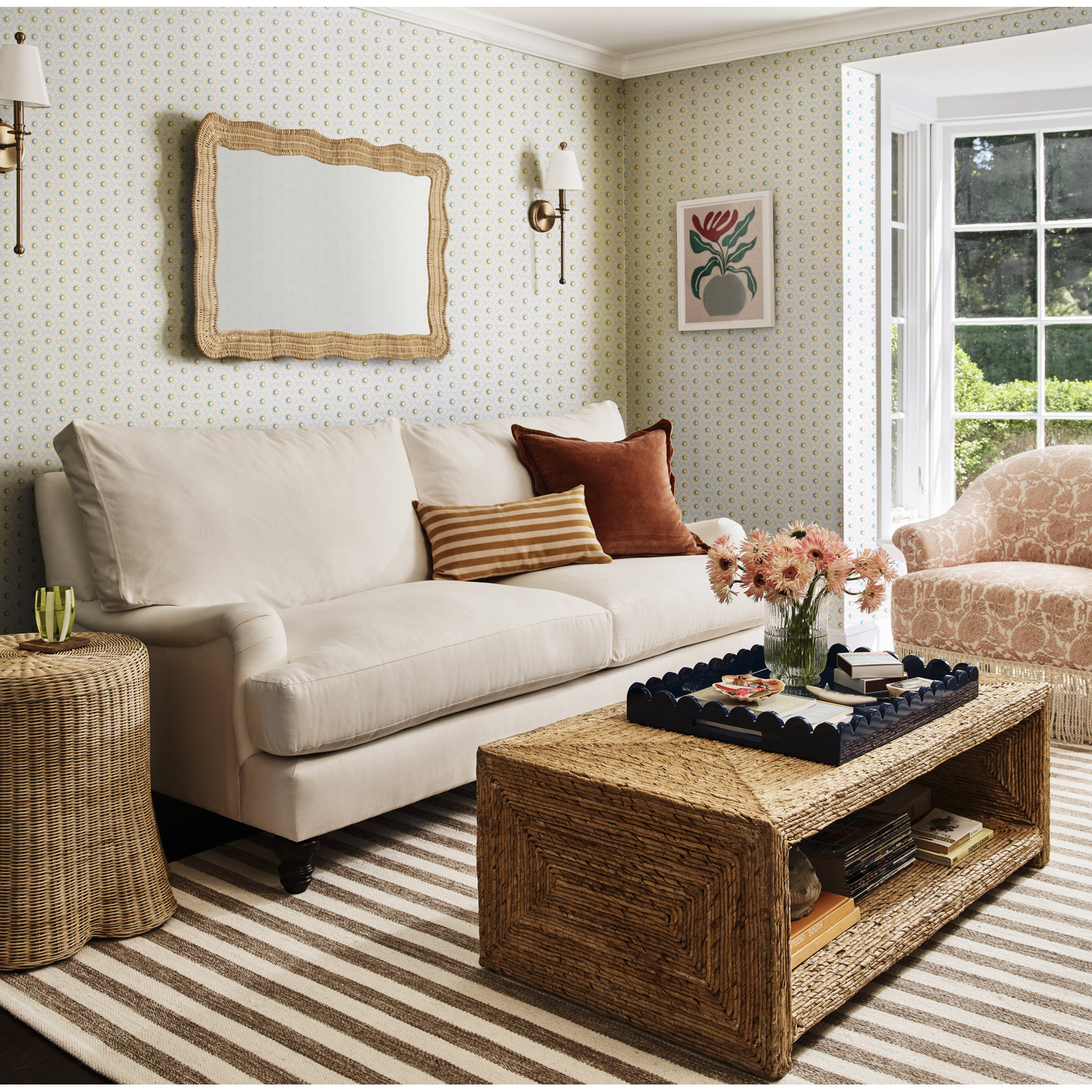Renelso Natural Ivory Hand-Woven Wool Rug, Rectangle 4' x 6'