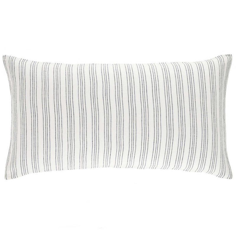 Lush Linen Stripe Sham, Slate Blue, King