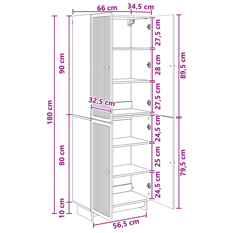 4 -Door 4 Storage Cabinet, Black