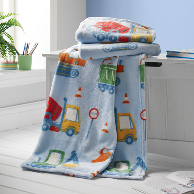 Digger Dreams Cosy Fleece Blanket Throw