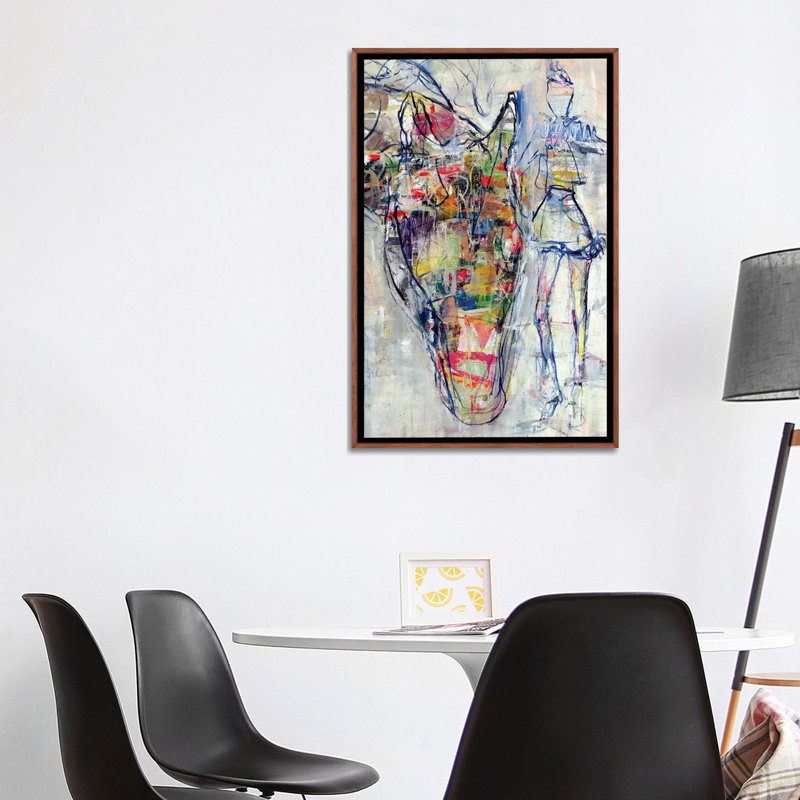 "Circus Dream" par Julian Spencer, reproduction d’art, Pas de tapis, Toile avec cadre en bois brun classique