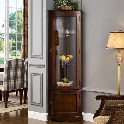 Armoire de coin rectangulaire en bois massif 19,69 "