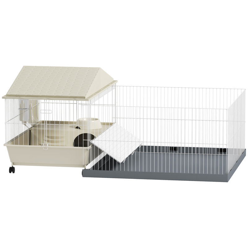 Small Animal Cage Guinea Pig Cage with Removable Pet Playpen Beige