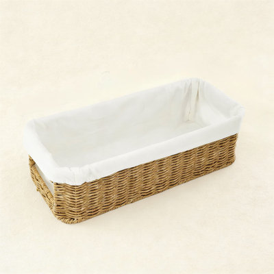 Rattan Toilet Tank Basket With Removable Liner, Water-Resistant Bathroom Storage Organizer For Toilet Paper And Essentials, Handwoven Home Decor