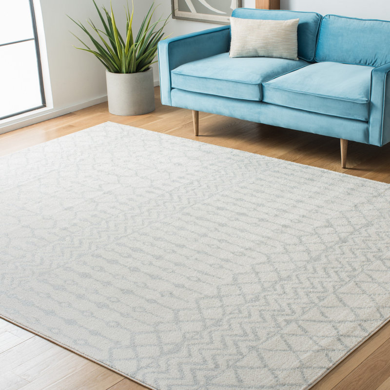 Tapis ivoire / gris clair Delong Southwestern, Rectangle 6 pi x 9 pi