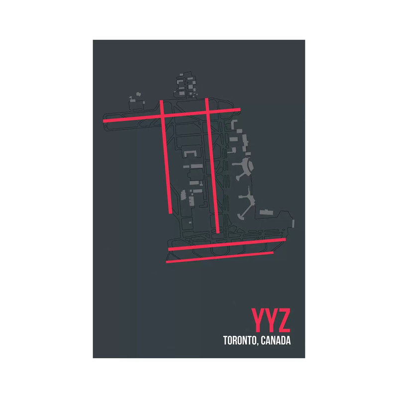 YYZ Diagram, Toronto by 08 Left - Wrapped Canvas Print, 101.6 cm H x 66.04 cm W