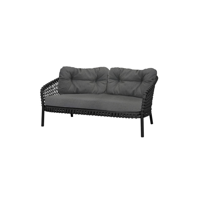 Ocean Large 2-Seater Sofa Cushion Set, Dark Gray