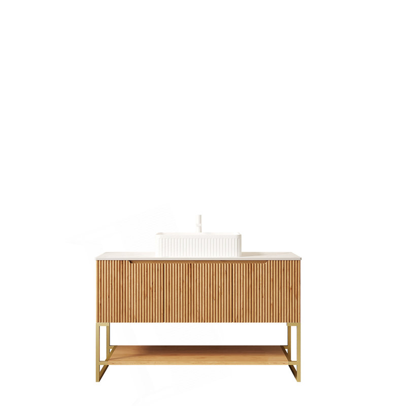 Meuble-lavabo autoportant 48 po avec 3 portes et tablette ouverte 48 po