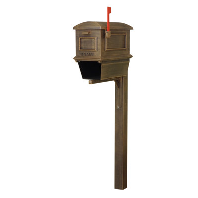 Aluminum Post Mounted Mailbox with Magnetic Closure