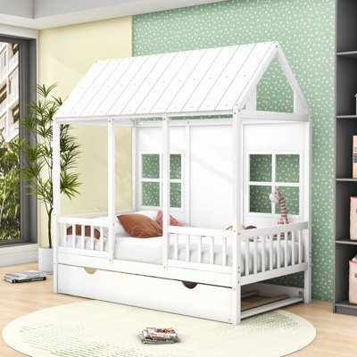 Luff Wood House Daybed with Trundle