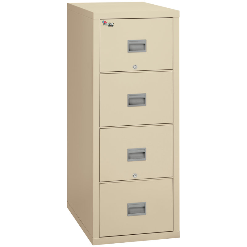17.69'' Wide 4 -Drawer Steel File Cabinet, Parchment, 52.75'' H X 17.75'' W X 31.56'' D