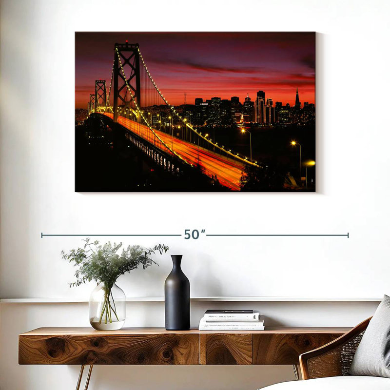 Lilie Glowing San Francisco Bridge, 26" H x 39" W