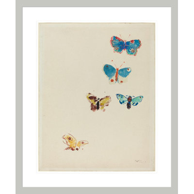 Cinq papillons par Odilon Redon