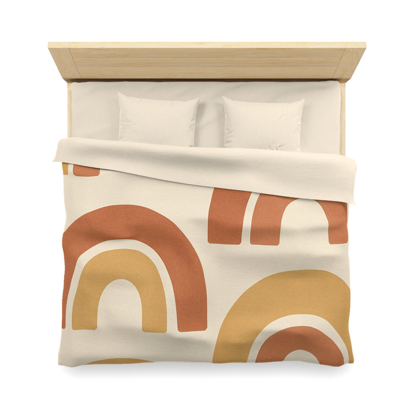 Microfiber Duvet Cover Boho Style, Design 52, Cream, King Duvet Cover