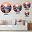 Horloge murale pointillisme orange-1743069116