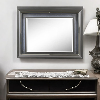 Miroir à finition gris métallique avec DEL