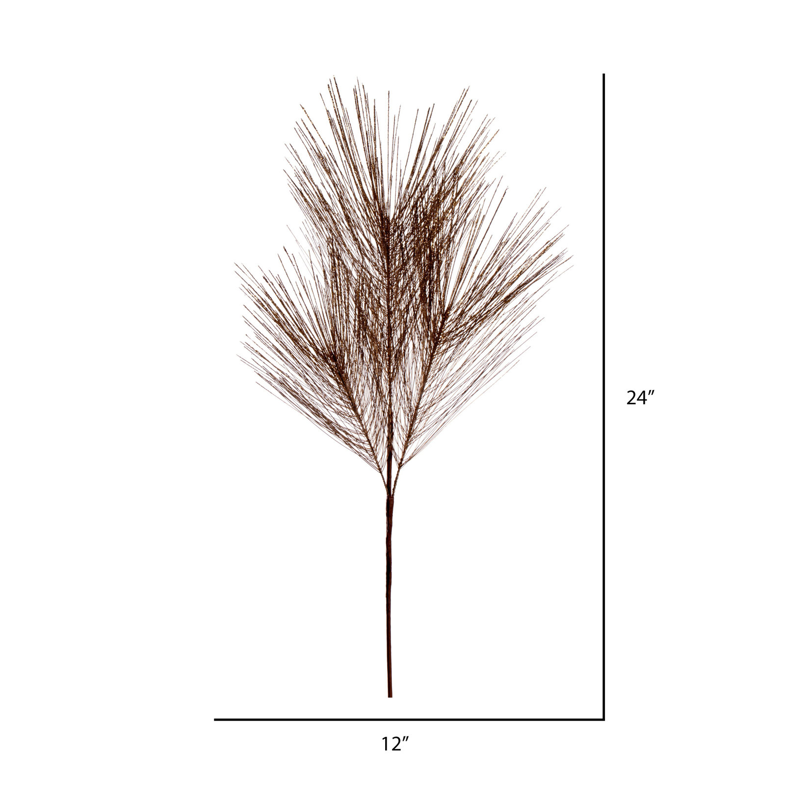 24" Metallic Pine Needle Spray, Gold
