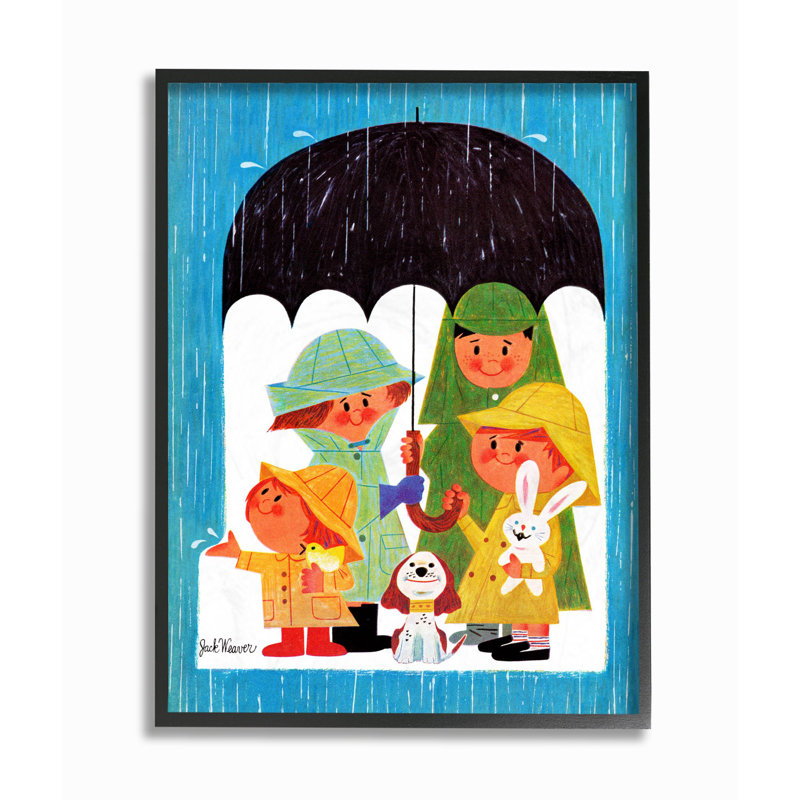 Dessin de Raycliff Rainy Day, H 20 po x l 16 po, Giclée encadrée noir minuit