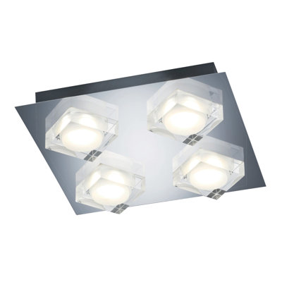 Plafonnier encastré carré à del 14 po 4 lumières unique Abston