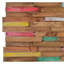 Mylee Wall Cladding Panels 18 x 57cm Wood Mosaic Tile in Brown/Blue