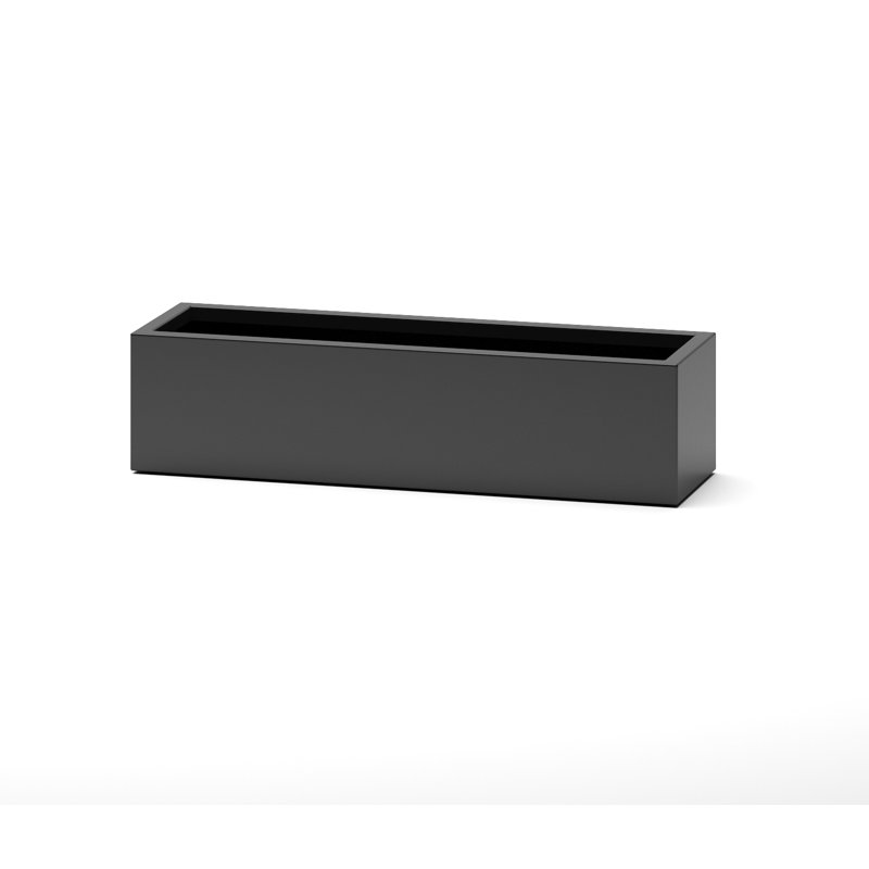 Rosann Handmade Planter Box, 12" H x 48" W x 14" D, Black