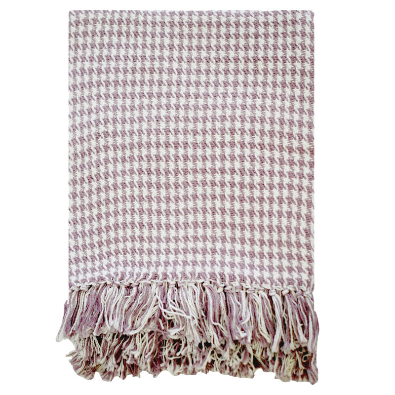 Throws Hand Woven Throw Blanket, Purple/White, 50" W x 60" L