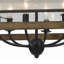 Lustre carré unique à 6 lumières avec détails de bois Jaiceyon