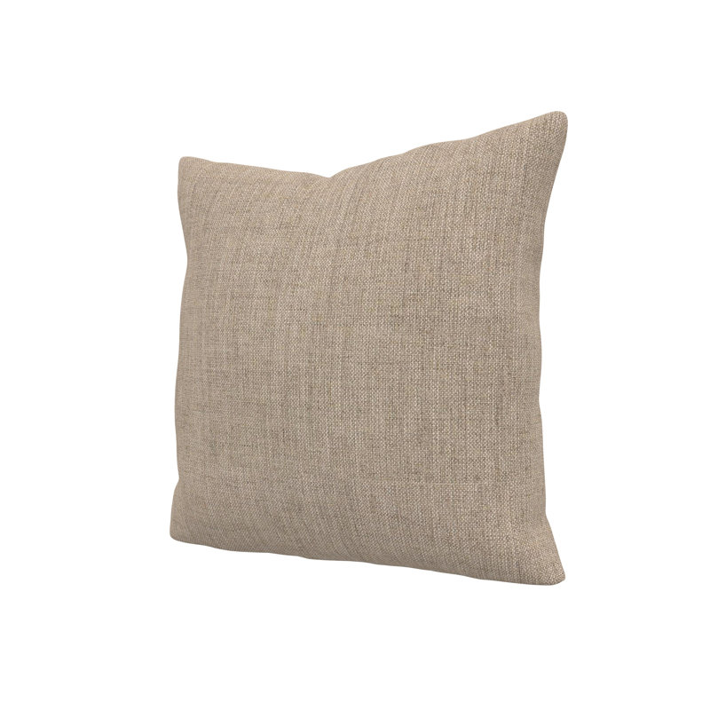 Coussin décoratif intérieur / extérieur Gabi, Carré 18 po, Tissage uni cendre coulée Sunbrella®