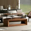 Table basse à plateau relevable moderne avec rangement en noyer - 43,3 pouces en placage de bois massif