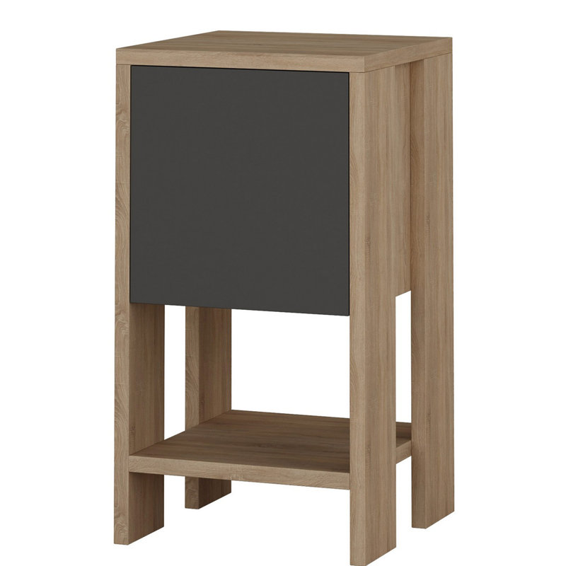 Table de chevet 1 tiroir Cavanaugh, Beige/gris