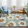 Fillender Floral Area Rug Washable Rug Non-Slip Colorful Flowers Floor Carpet For Living Room Bedrooms Decor