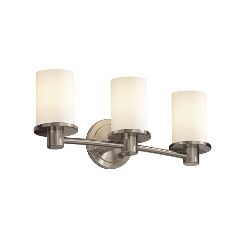 Casson 3 - Light Dimmable Vanity Light, Brushed Nickel, Frosted Crackle