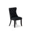 L'ensemble de salle à manger moderne 7 pièces se compose d'une table en bois et de 6 chaises modernes en tissu de polyester noir avec dossier capitonné - Noir sablé-1759206545-1759196831