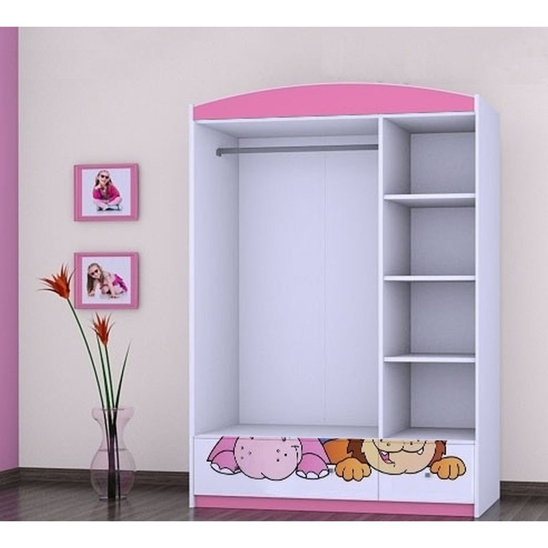 Hanish 3 Door Wardrobe, Pink