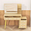 Bureau de maquillage avec miroir et lumières, 5 tiroirs, tablette de rangement et tiroirs-1139092829