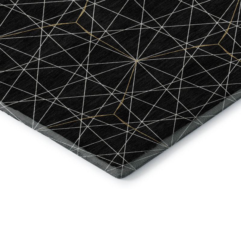 Premium Machine Washable Naglee AMF987 Geometric Rug, Rectangle 5' x 7'6"