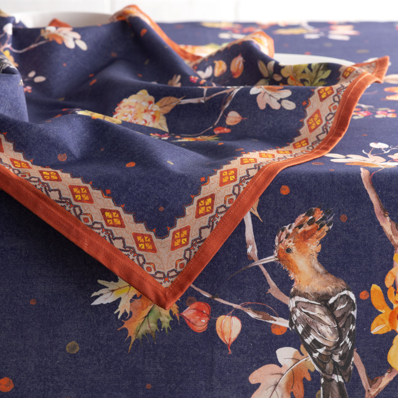 Kelim Cotton Square Napkin, Navy
