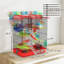 Cage à hamster 18,5 "avec système de tube, roue d'exercice, rouge