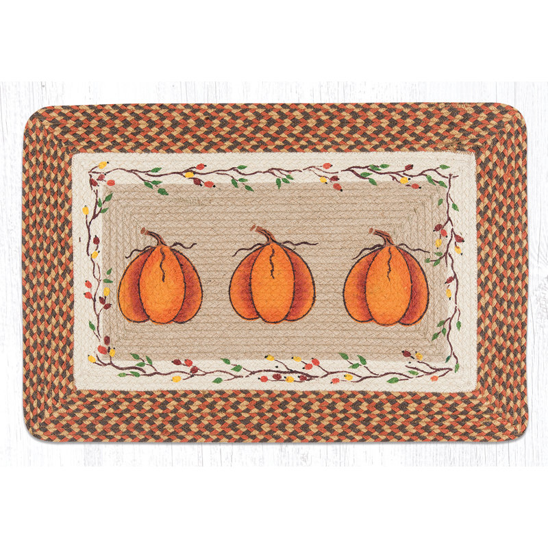  PP-222 Harvest Pumpkin Oblong Patch 20"x30", Rectangle 1'8" x 2'6"
