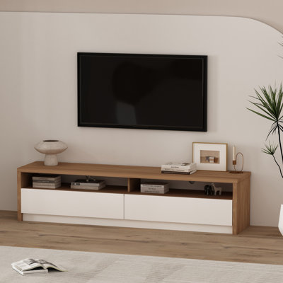 Duncan 70" TV Stand In Maple And Off White