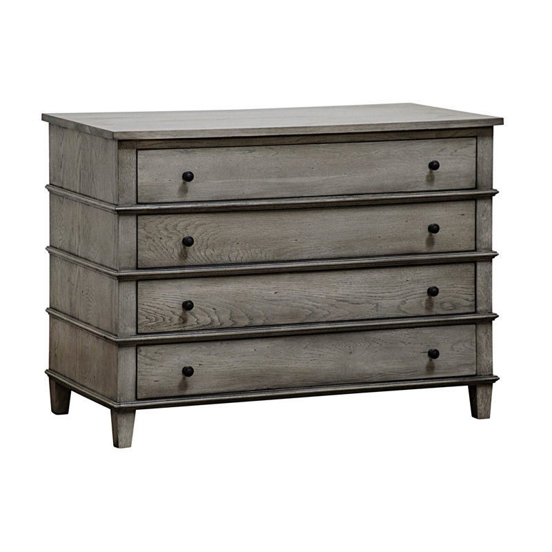 Dennis 4 - Drawer Solid Wood Dresser, Gray Shellac