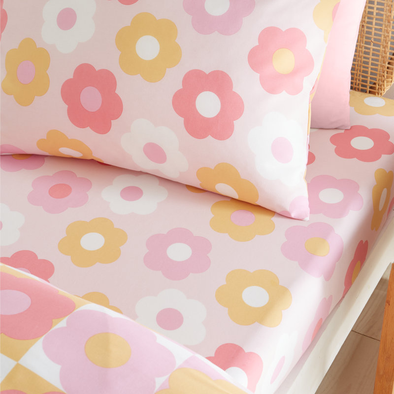 Retro Daisy Fitted Sheet, Single (3')