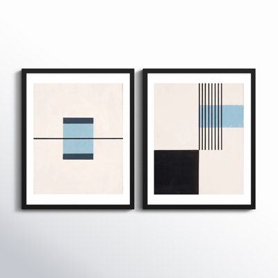 Black and Blue 2-Piece Print Set