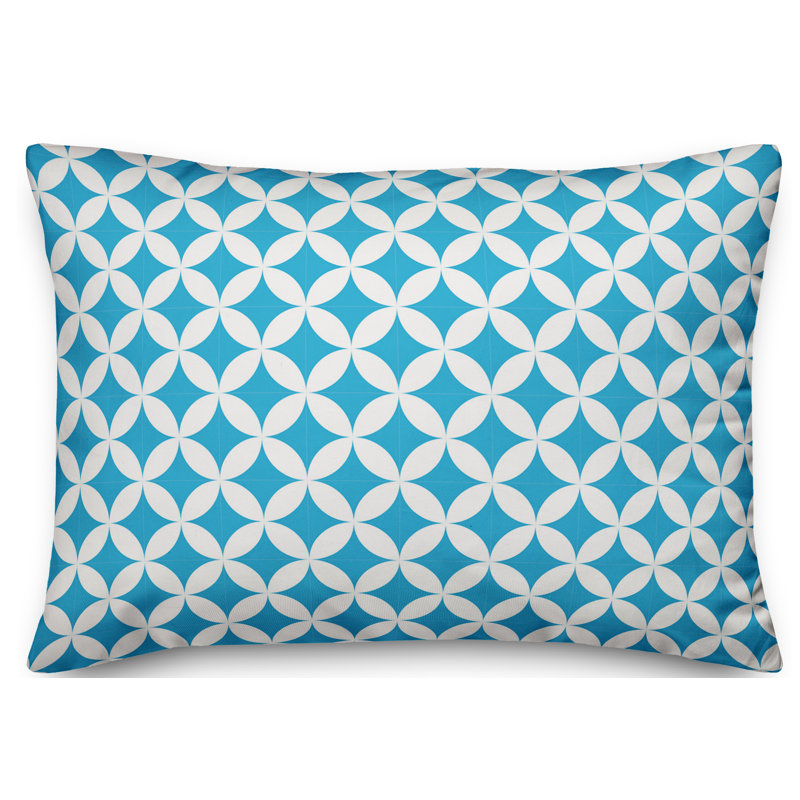 Diamond Geometric Reversible Throw Pillow, Blue