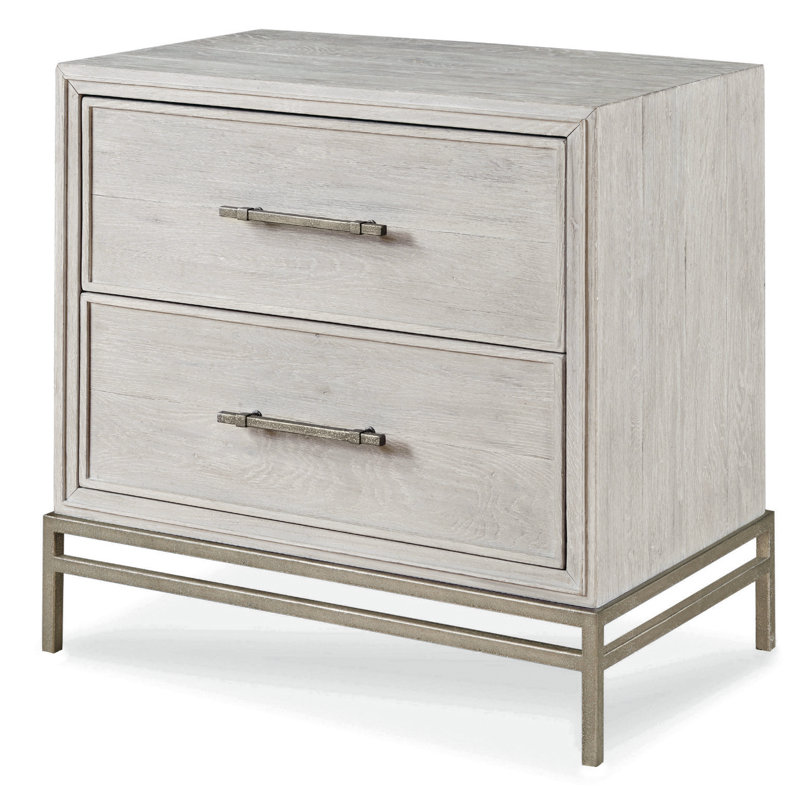 Benton Nightstand, White Rustic