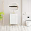 Meuble-lavabo à tablettes ouvertes 21,6 po avec lavabo en céramique et porte à fermeture douce-1688407629