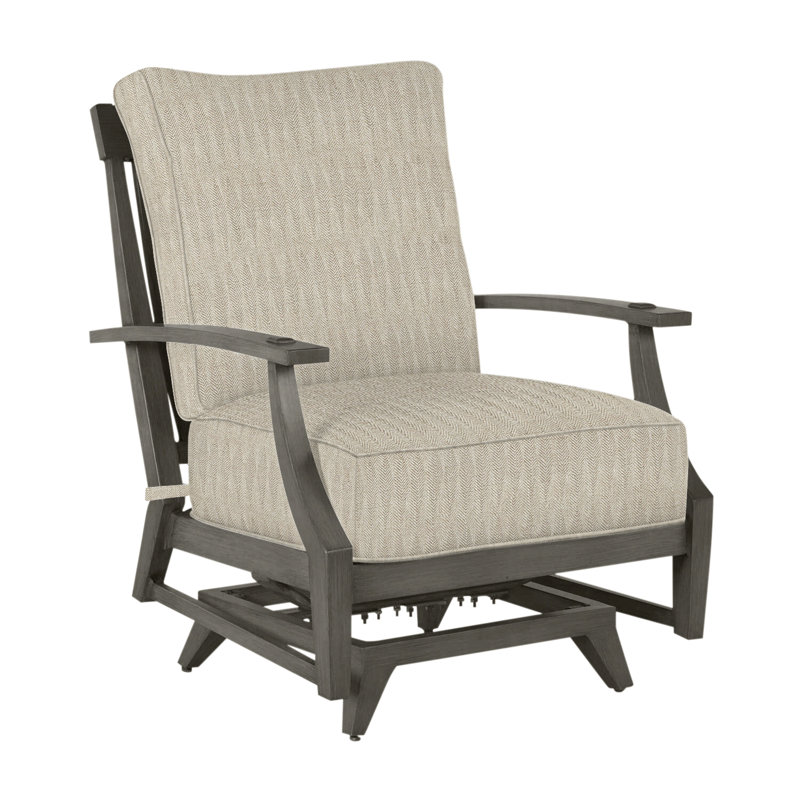 Croquet Patio Chair with Cushions, Slate Gray, Welt, Herringbone Sand