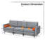 Canapé modulaire à accoudoirs carrés 97 po Daiveon