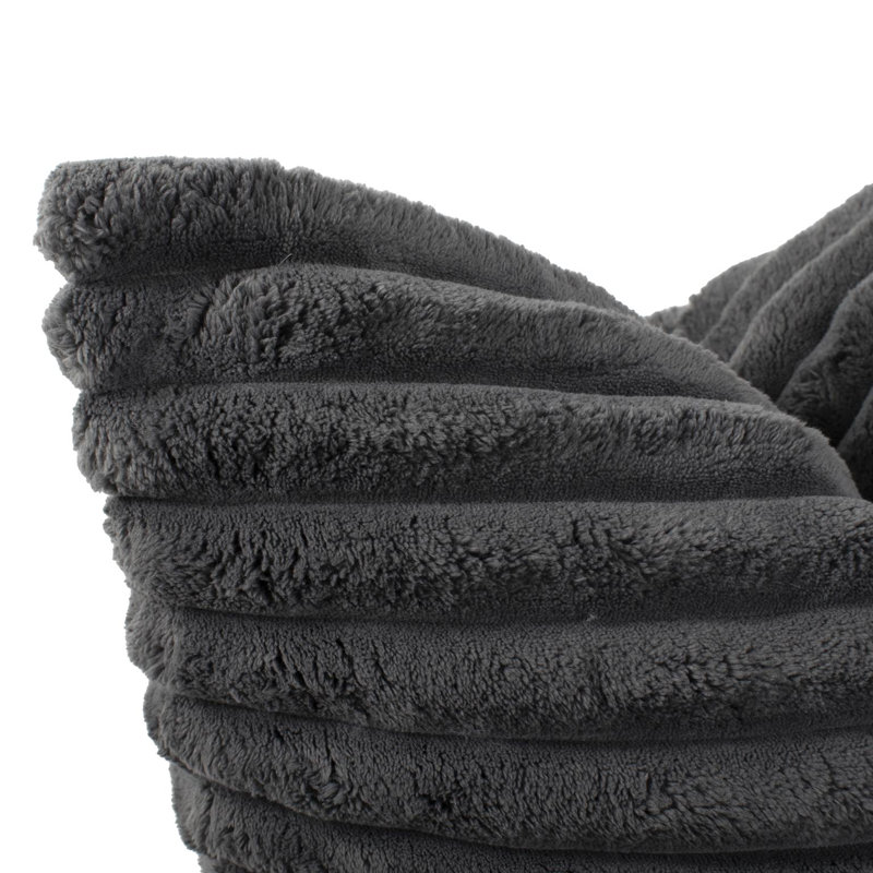 Oreiller Shar Pei , Gris anthracite, Carré 24 po, Mélange de duvet