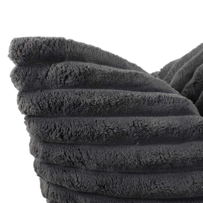 Oreiller Shar Pei , Gris anthracite, Carré 24 po, Polyester